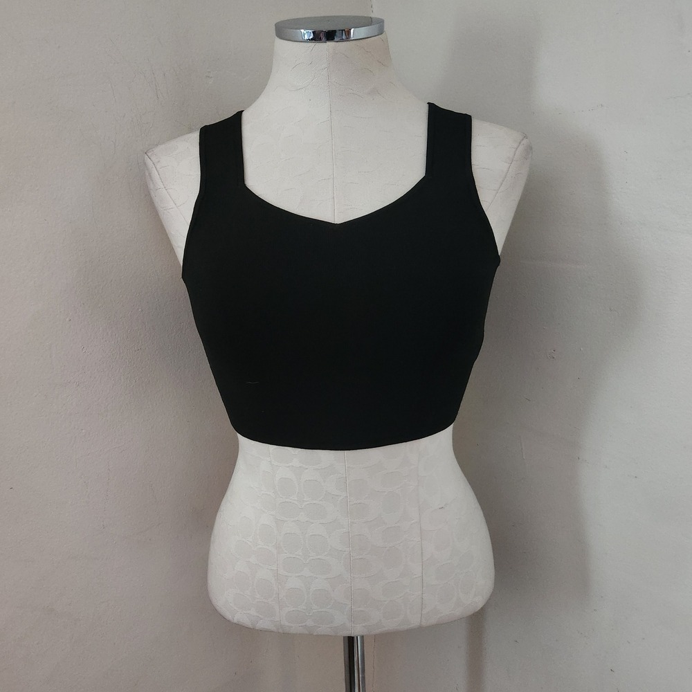 Banana Republic‎ Black Square Neck Tank Crop Top Womens Size S